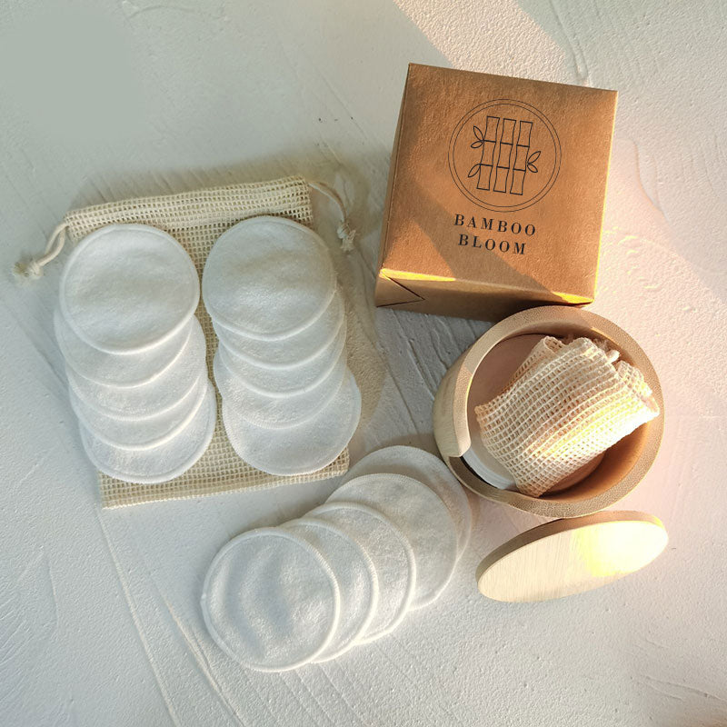 Eco-Friendly Reusable Organic Bamboo Makeup Remover Pads Set (Pre-Order Shipping Mid-Late October 2025)