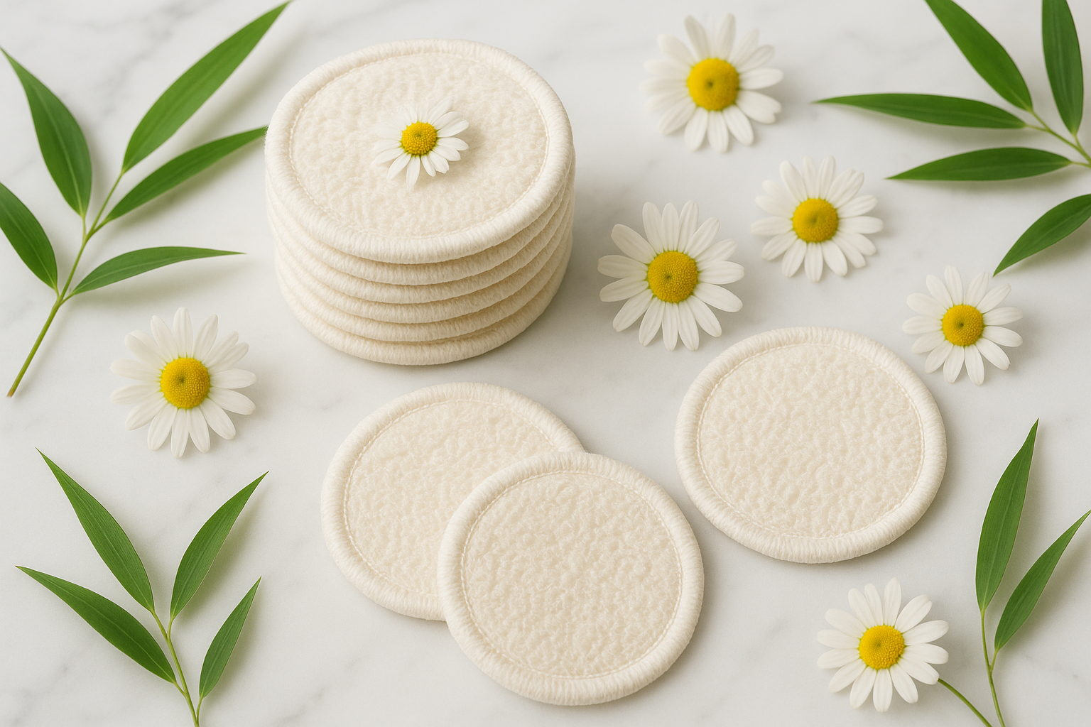 Chamomile Infused Bamboo Makeup Remover Rounds